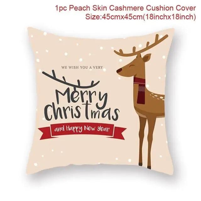 Elegance Merry Christmas Cushion Cover Santa Claus Elk Christmas Decoration For Home Christmas Ornaments Gift - 4