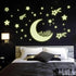 Fabulous Moon Star Fluorescence Noctilucent Night Glow in Dark Luminous Vinyl Removable Nursery Kids Child Bedroom Wall