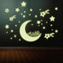 Fabulous Moon Star Fluorescence Noctilucent Night Glow in Dark Luminous Vinyl Removable Nursery Kids Child Bedroom Wall