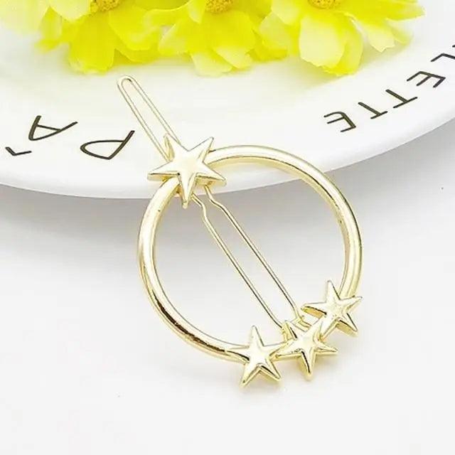 Fashion Circle Moon Hair Clips Modern Design For Women Geometric Hair Pins Charming Girls Hair Clips Hair Styling
