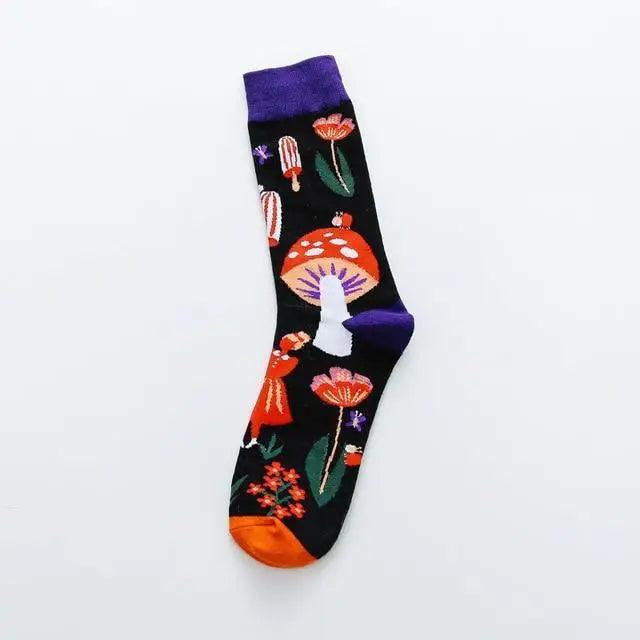 2021 Fashion Colorful Print Socks Women Mushroom Spring Woman Socks Cotton Socks For Women - Treko - 2021 trends, birthday gifts, birthday socks, comfortable socks, fashion 2021, fashionable socks, latest socks, new trend 2021, SOCKS, socks 2021, socks for women, stylish socks, trends 2021, trendy socks, trendy socks 2021, trendy women socks, unisex socks, women socks 2021, women trendy socks- Stevvex.com