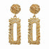 Gorgeous Gold Textured Large Pendant Women’s Earrings Unique Metal Brilliant Drop Earrings for Women And Girls