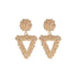 Gorgeous Gold Textured Large Pendant Women’s Earrings Unique Metal Brilliant Drop Earrings for Women And Girls - 8