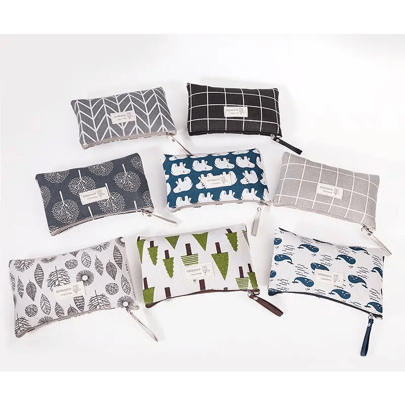 Handmade Retro Pencil Case Large Capacity Stationary Case Cool Stylish Printed Pouch For Office - STIL4850GDNBJ