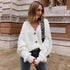 Hot Look Stylish Women’s Knitted Cardigans Sweater Fashionable Autumn Long Sleeve Loose Coat Casual Button Thick V