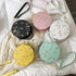 Hot Looking Sweet Lace Round Handbags High Quality PU Leather Small Fresh Flower Chain Shoulder Crossbody Bags