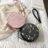 Hot Looking Sweet Lace Round Handbags High Quality PU Leather Small Fresh Flower Chain Shoulder Crossbody Bags