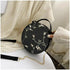 Hot Looking Sweet Lace Round Handbags High Quality PU Leather Small Fresh Flower Chain Shoulder Crossbody Bags