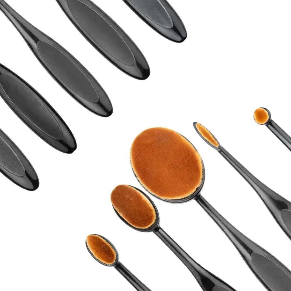 Incredible 5Pcs Oval Makeup Brushes Portable Toothbrush Oval Nylon Hair Cosmetic Makeup Blush Face Foundation Blending