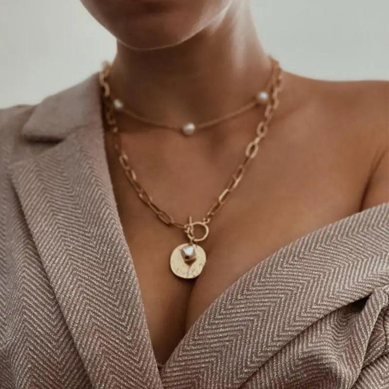 Luxury Fashion Multi - layered Snake Chain Necklace For Women Vintage Style Party Jewelry Necklace Gifts For Women - 7