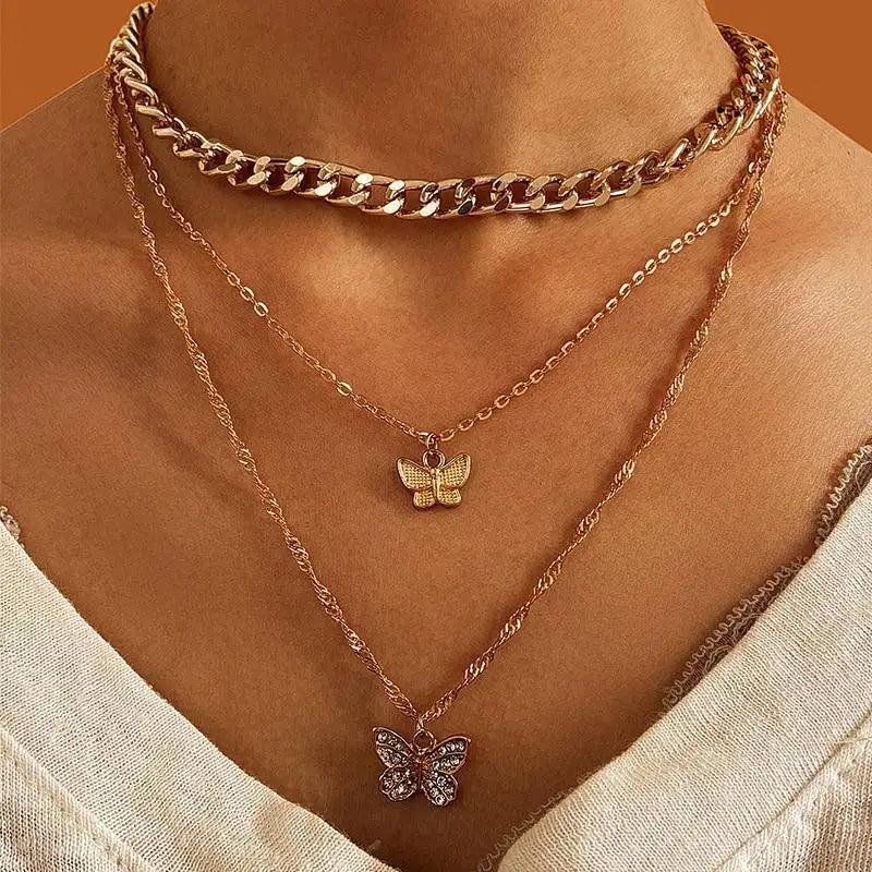 Luxury Fashion Multi - layered Snake Chain Necklace For Women Vintage Style Party Jewelry Necklace Gifts For Women - 16