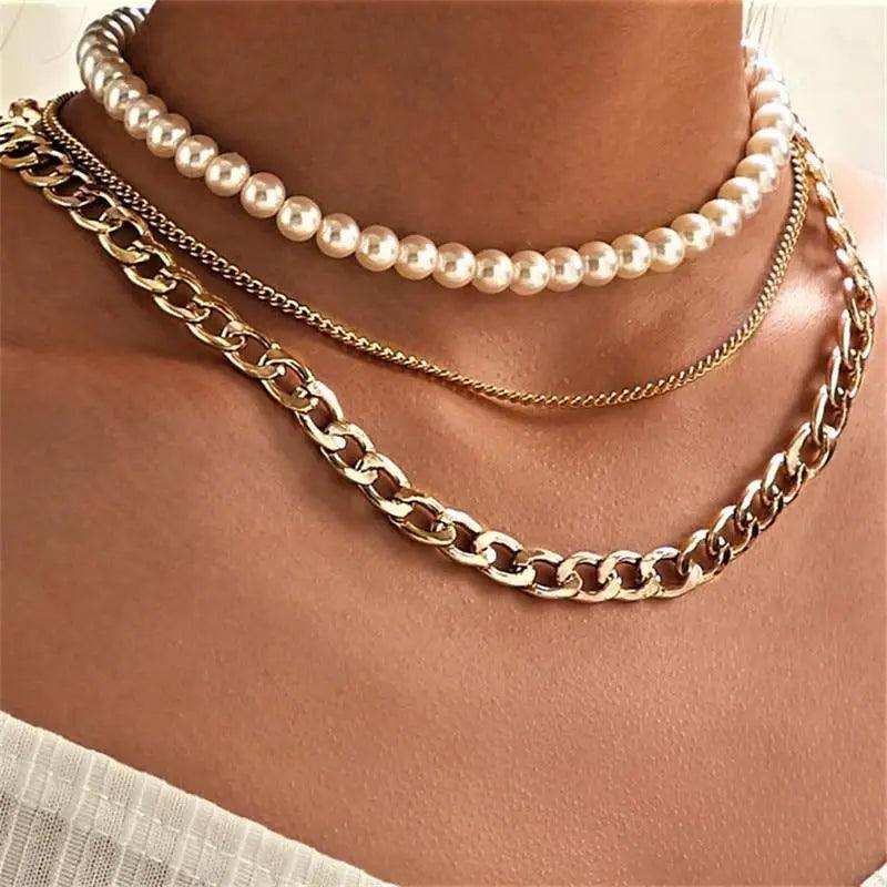Luxury Fashion Multi - layered Snake Chain Necklace For Women Vintage Style Party Jewelry Necklace Gifts For Women - 24