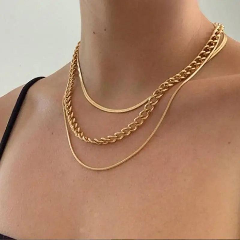 Luxury Fashion Multi - layered Snake Chain Necklace For Women Vintage Style Party Jewelry Necklace Gifts For Women - 6