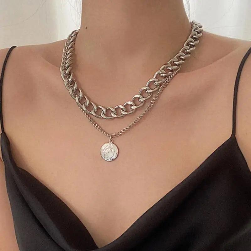Luxury Fashion Multi - layered Snake Chain Necklace For Women Vintage Style Party Jewelry Necklace Gifts For Women - 26