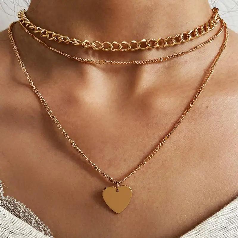 Luxury Fashion Multi - layered Snake Chain Necklace For Women Vintage Style Party Jewelry Necklace Gifts For Women - 17