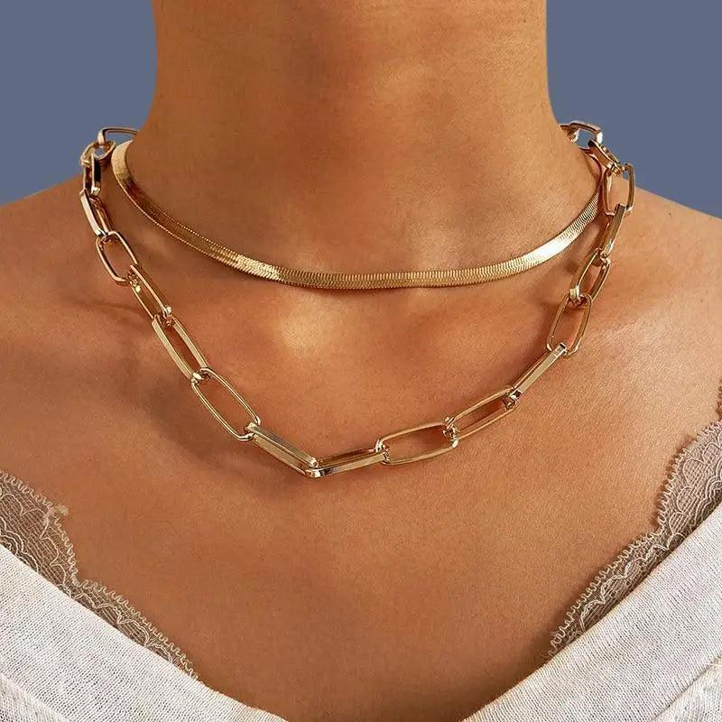 Luxury Fashion Multi - layered Snake Chain Necklace For Women Vintage Style Party Jewelry Necklace Gifts For Women - 3