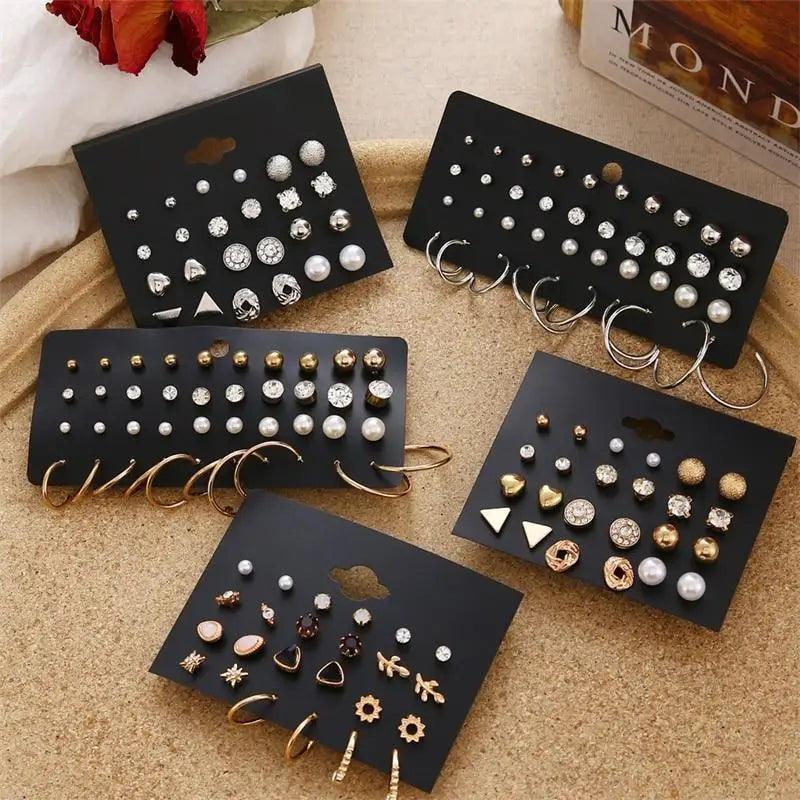 Luxury Modern Retro Sterling Pearl Earrings Set For Women And Girls Crystal Heart Stud Earrings Fashionable Jewelry For Female - ALLURELATION - 573, Antique Jewelry, best selling earring, delicate earring, Earrings, earrings for girls, earrings for women, earrings in demand, elegant earrings set, elegant jewelry, fashionable jewelry, gift earrings, gift jewelry, Jewelry, matching earrings, party jewelry, pearl earrings, stylish party earrings, trendy earrings, trendy jewelry, wedding earrings - Stevvex.com