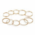 Modern Gold Color Round Hollow Geometric Rings Set For Women And Girls Fashionable Cross Twist Open Ring Joint Ring