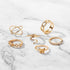 Modern Ring Set for Girls Sterling Chain Moon Rings Set For Ladies And Girls Retro Vintage Style Female Rings Trendy