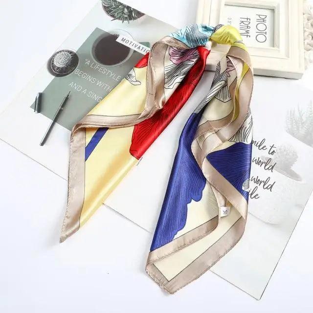 Multi - Functional Square Silk Scarf 60*60cm Headband Hairbands Hair Hoop Accessories For Women,Girl,Lady Head Neck
