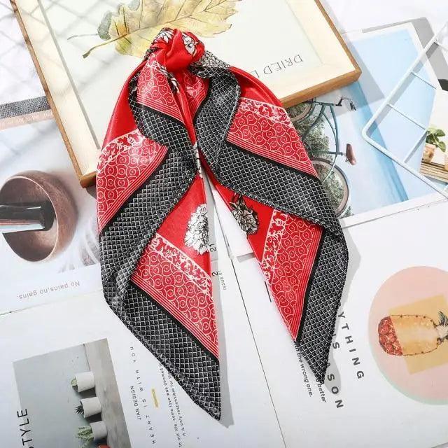 Multi - Functional Square Silk Scarf 60*60cm Headband Hairbands Hair Hoop Accessories For Women,Girl,Lady Head Neck