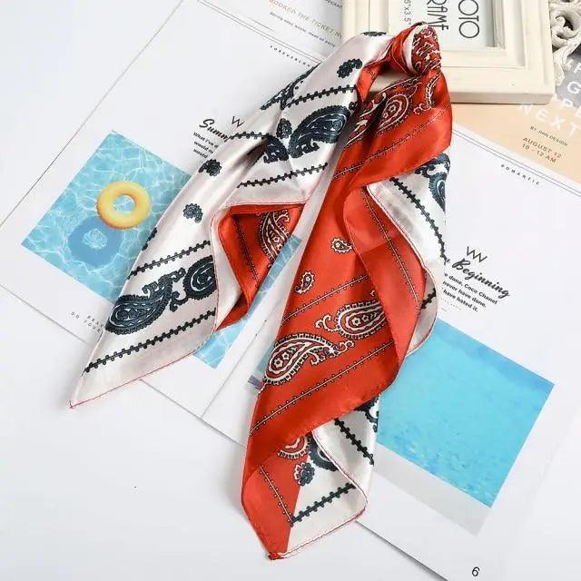 Multi - Functional Square Silk Scarf 60*60cm Headband Hairbands Hair Hoop Accessories For Women,Girl,Lady Head Neck