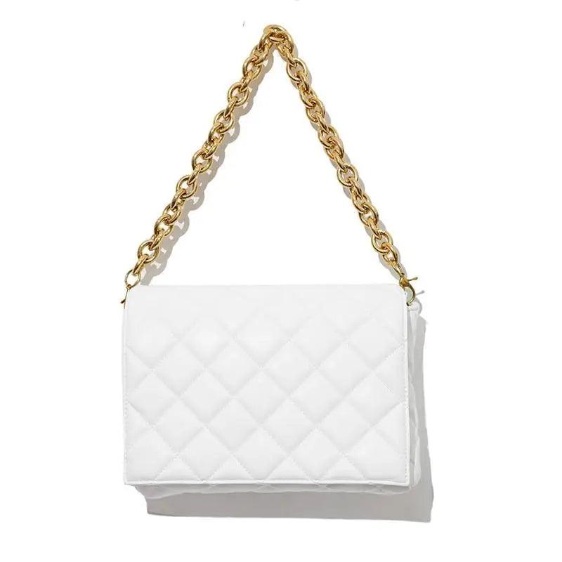 New Adorable Women’s Handbag Green Small Flap Shoulder Bag In Thick Metal Chain Women’s Clutch Bags Luxury Ladies