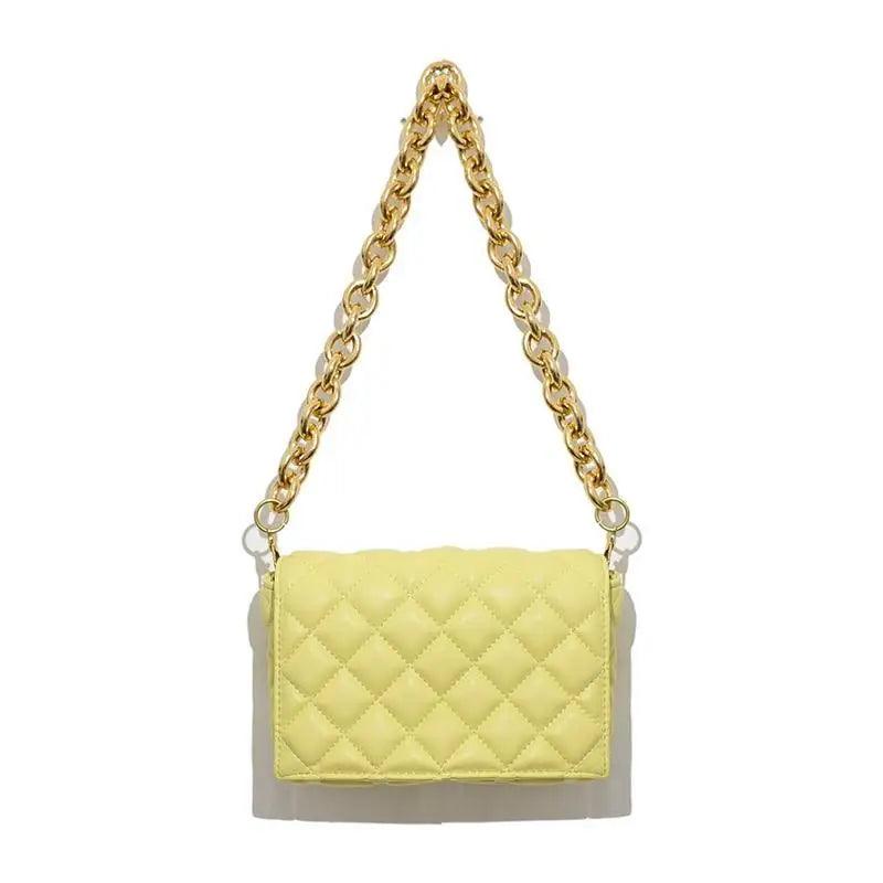 New Adorable Women’s Handbag Green Small Flap Shoulder Bag In Thick Metal Chain Women’s Clutch Bags Luxury Ladies