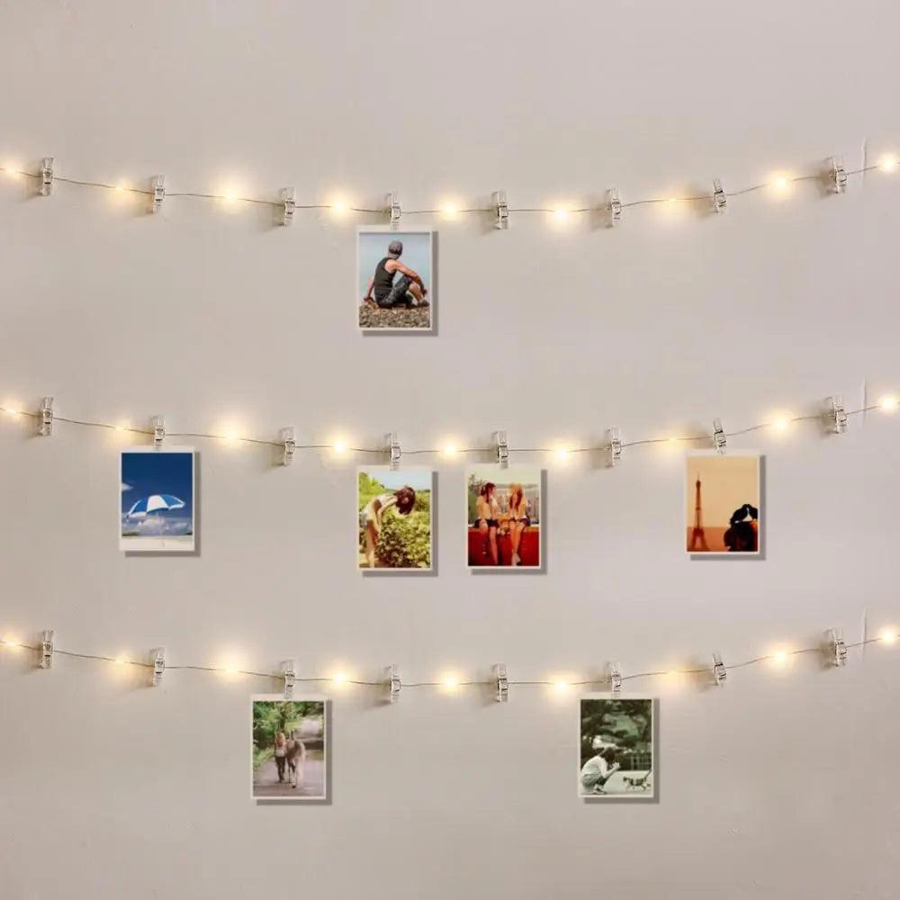 New Charming LED String Lights With Photo Clips Fairy String Lights With Photo Clips Fairy Garlanland For Christmas