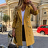 New Dazzling Faux Wool Blends Women’s Long Coats Collar Double Breasted Vintage Elegant Lady Plus Size Jackets Winter
