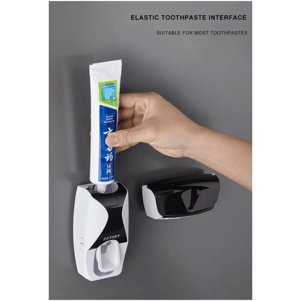 New Durable Automatic Toothpaste Dispenser Wall Mount Dust-proof Toothbrush Holder Wall Mount Storage Rack Bathroom Accessories Set Squeezer - ALLURELATION - Automatic Toothpaste Dispenser, bathroom accessories, Bathroom Accessories Set Squeezer, Best selling toothpaste holder, Dust-proof Toothbrush Holder, hot sale wall mount storage, Luxury dust proof holder, Toothbrush Holder, Toothpaste Dispenser, top quality bathroom accessories, Wall Mount dispenser, Wall Mount Storage rack - Stevvex.com
