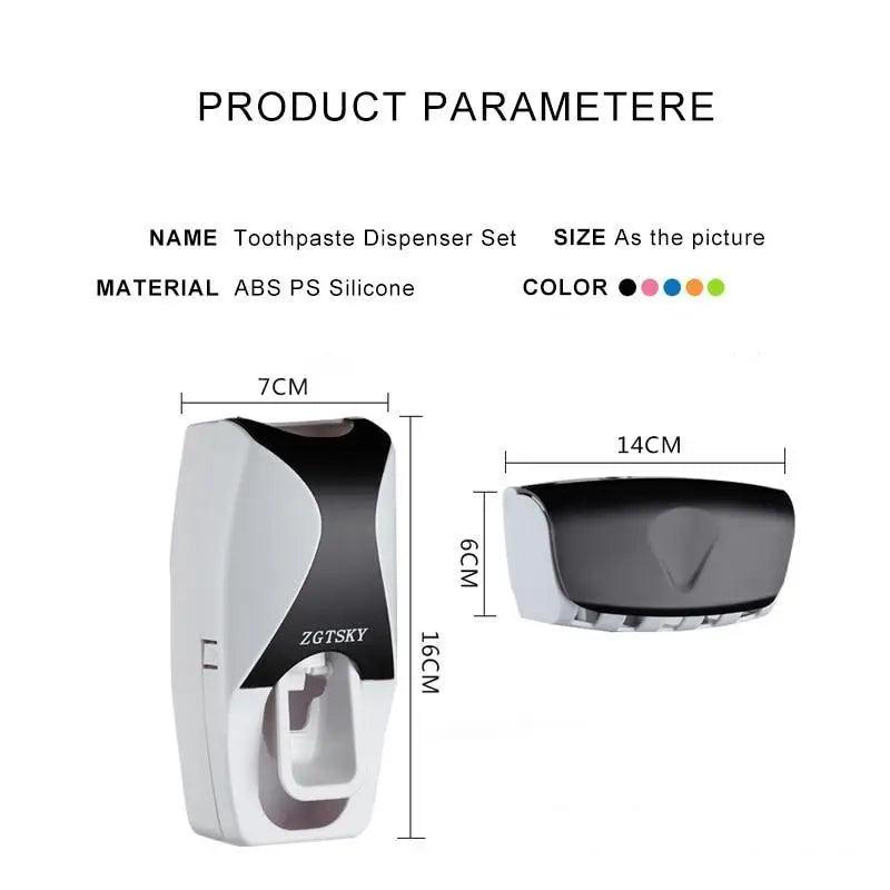 New Durable Automatic Toothpaste Dispenser Wall Mount Dust-proof Toothbrush Holder Wall Mount Storage Rack Bathroom Accessories Set Squeezer - ALLURELATION - Automatic Toothpaste Dispenser, bathroom accessories, Bathroom Accessories Set Squeezer, Best selling toothpaste holder, Dust-proof Toothbrush Holder, hot sale wall mount storage, Luxury dust proof holder, Toothbrush Holder, Toothpaste Dispenser, top quality bathroom accessories, Wall Mount dispenser, Wall Mount Storage rack - Stevvex.com