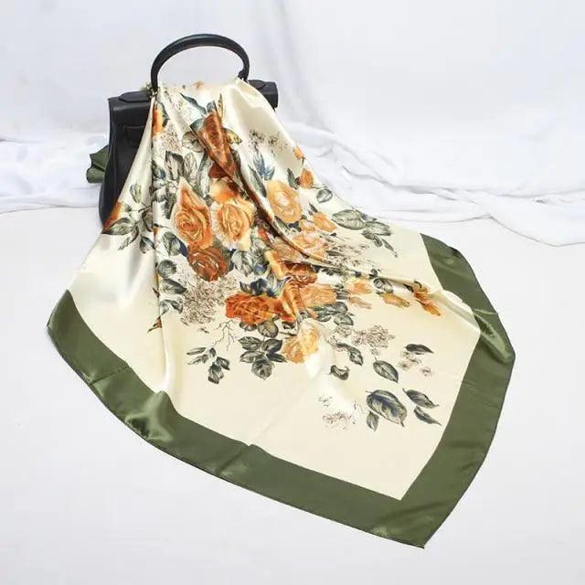New Elegance Fashionable Scarves for Women Shawl Print Silk Satin Hijab Scarf Female Bandana 90*90cm Luxury Square Shawls Scarfs For Ladies - ALLURELATION - Best quality shawl, casual wear for ladies, elegance shawls, gift for girls, gift scarfs, Hijab for girl, Luxury Square Shawls, Party wear shawl, Print Silk Satin, Scarf Female, Scarfs For Ladies, Scarves for Women, Shawl for women, Shawl IN Print Silk, Silk Satin, Square Shawls, stylish satins, unique design scarf, vintage style hijab - Stevvex.com