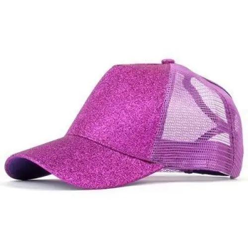 New Elegant Glitter Ponytail Baseball Caps Sequins Shining High Quality Fashionable Cap For Womens Messy Bun Adjustable