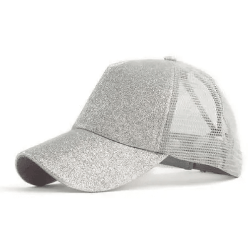 New Elegant Glitter Ponytail Baseball Caps Sequins Shining High Quality Fashionable Cap For Womens Messy Bun Adjustable
