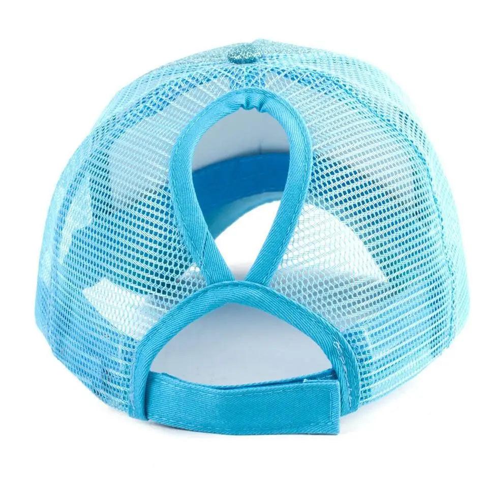 New Elegant Glitter Ponytail Baseball Caps Sequins Shining High Quality Fashionable Cap For Womens Messy Bun Adjustable