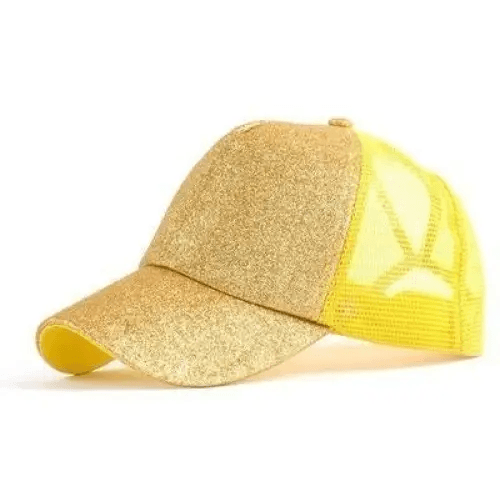 New Elegant Glitter Ponytail Baseball Caps Sequins Shining High Quality Fashionable Cap For Womens Messy Bun Adjustable