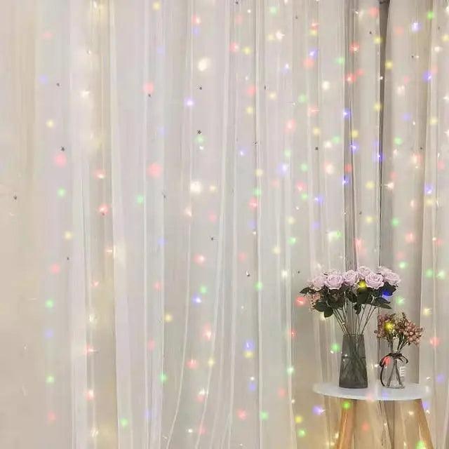 New Fabulous Curtain for Room New Year’s Wedding Christmas Lights Decorations Curtains For Home Festoon Led Light