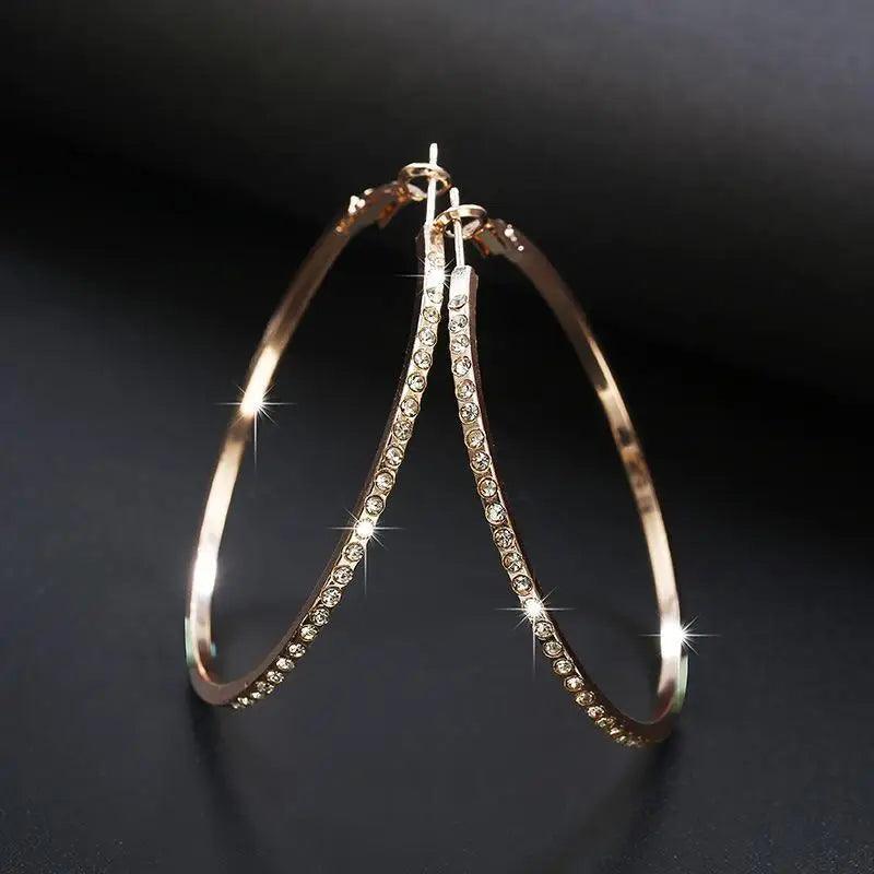 New Latest Round Dangle Drop Women’s Earrings Stylish Round Heart Gold Female Earring - Trendy Wedding Jewelry