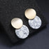 New Latest Round Dangle Drop Women’s Earrings Stylish Round Heart Gold Female Earring - Trendy Wedding Jewelry