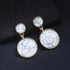 New Latest Round Dangle Drop Women’s Earrings Stylish Round Heart Gold Female Earring - Trendy Wedding Jewelry - 4