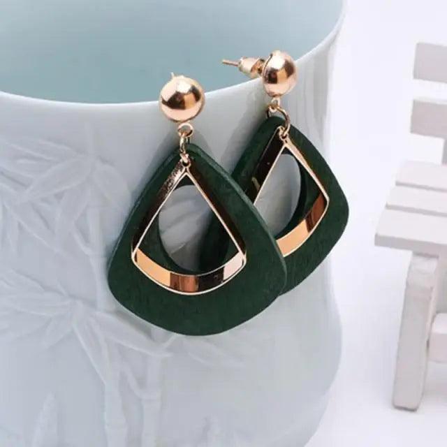 New Latest Round Dangle Drop Women’s Earrings Stylish Round Heart Gold Female Earring - Trendy Wedding Jewelry - 13