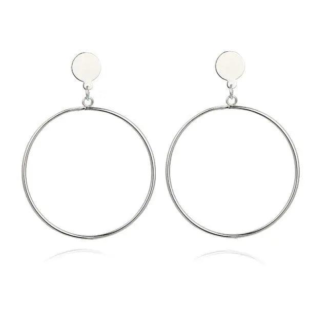 New Latest Round Dangle Drop Women’s Earrings Stylish Round Heart Gold Female Earring - Trendy Wedding Jewelry - 19