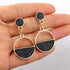 New Latest Round Dangle Drop Women’s Earrings Stylish Round Heart Gold Female Earring - Trendy Wedding Jewelry - 5