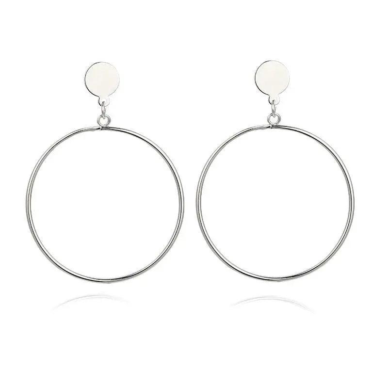 New Latest Round Dangle Drop Women’s Earrings Stylish Round Heart Gold Female Earring - Trendy Wedding Jewelry