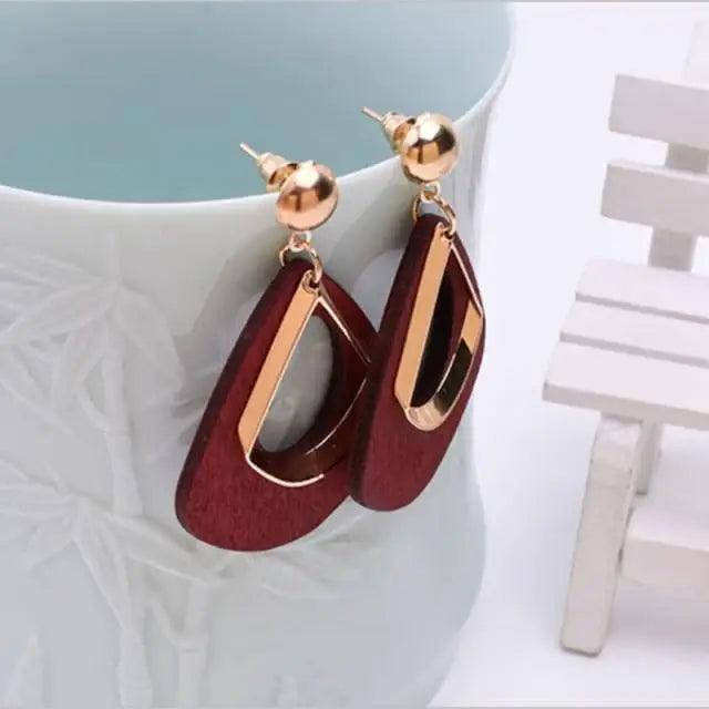 New Latest Round Dangle Drop Women’s Earrings Stylish Round Heart Gold Female Earring - Trendy Wedding Jewelry - 14