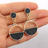 New Latest Round Dangle Drop Women’s Earrings Stylish Round Heart Gold Female Earring - Trendy Wedding Jewelry