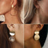 New Latest Round Dangle Drop Women’s Earrings Stylish Round Heart Gold Female Earring - Trendy Wedding Jewelry