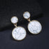 New Latest Round Dangle Drop Women’s Earrings Stylish Round Heart Gold Female Earring - Trendy Wedding Jewelry