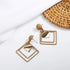 New Latest Round Dangle Drop Women’s Earrings Stylish Round Heart Gold Female Earring - Trendy Wedding Jewelry